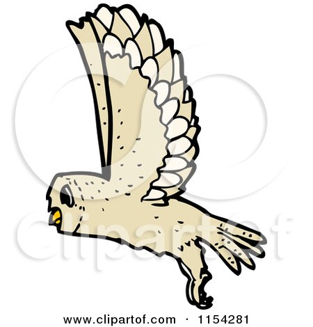 Cartoon of a Flying Owl - Royalty Free Vector Illustration by lineartestpilot