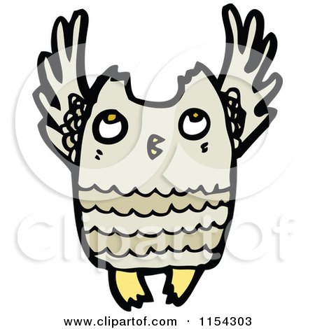 Cartoon of a Flying Owl - Royalty Free Vector Illustration by lineartestpilot