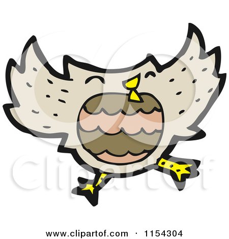 Cartoon of a Happy Owl Jumping - Royalty Free Vector Illustration by lineartestpilot