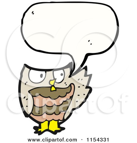Cartoon of a Talking Owl - Royalty Free Vector Illustration by lineartestpilot