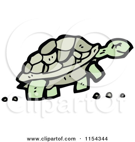 Cartoon of a Tortoise - Royalty Free Vector Illustration by lineartestpilot