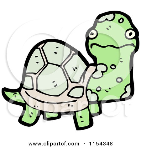 Cartoon of a Tortoise - Royalty Free Vector Illustration by lineartestpilot