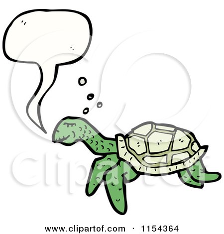 Cartoon of a Talking Sea Turtle - Royalty Free Vector Illustration by lineartestpilot