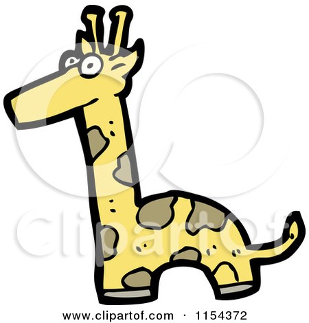 Cartoon of a Giraffe - Royalty Free Vector Illustration by lineartestpilot