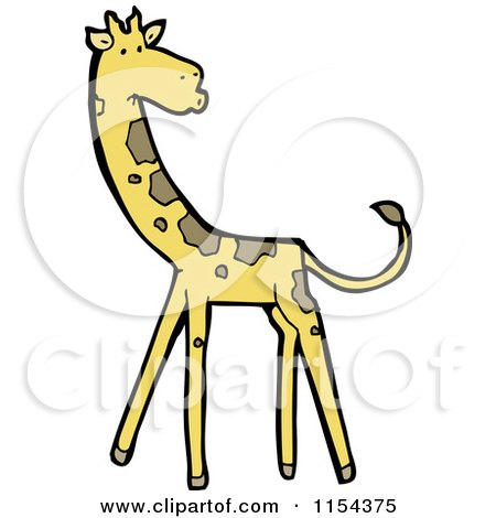 Cartoon of a Giraffe - Royalty Free Vector Illustration by lineartestpilot