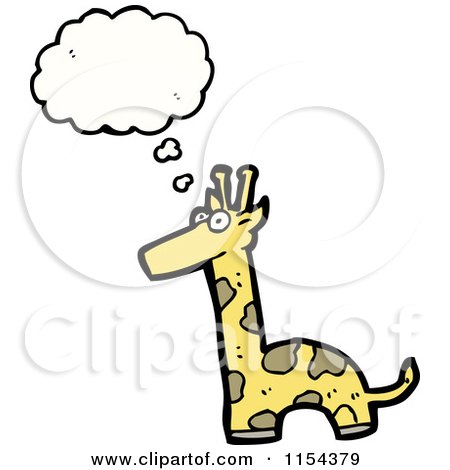 Cartoon of a Thinking Giraffe - Royalty Free Vector Illustration by lineartestpilot