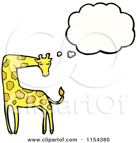 Cartoon of a Thinking Giraffe - Royalty Free Vector Illustration by lineartestpilot