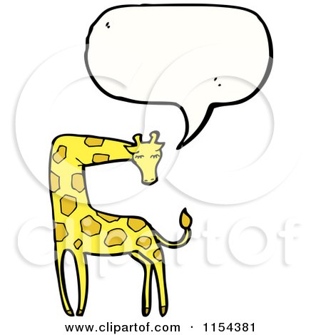 Cartoon of a Talking Giraffe - Royalty Free Vector Illustration by lineartestpilot