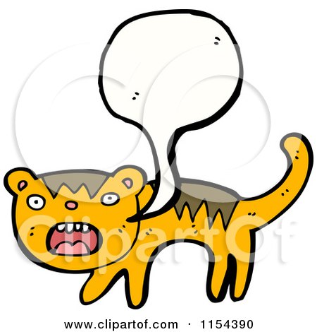 Cartoon of a Talking Tiger - Royalty Free Vector Illustration by lineartestpilot