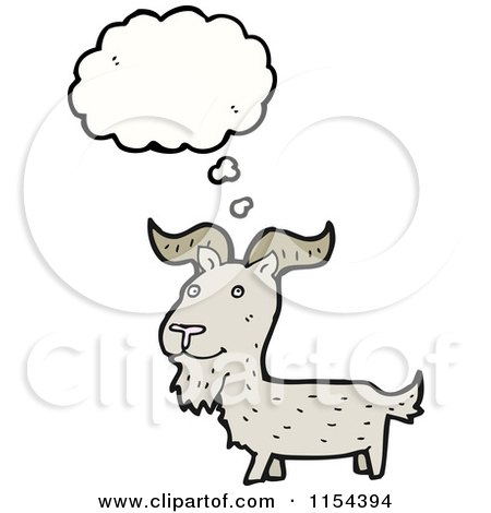 Cartoon of a Thinking Goat - Royalty Free Vector Illustration by lineartestpilot