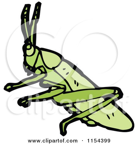 Cartoon of a Grasshopper - Royalty Free Vector Illustration by lineartestpilot