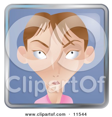 People Internet Messenger Avatar of a Woman With Short Hair Clipart Illustration by AtStockIllustration
