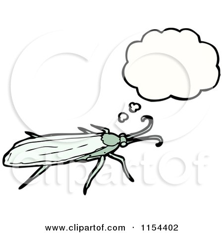 Cartoon of a Thinking Bug - Royalty Free Vector Illustration by lineartestpilot