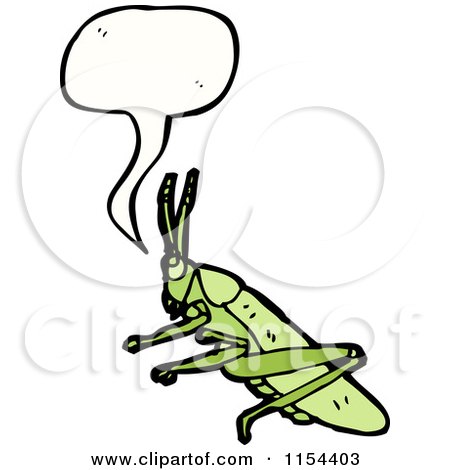 Cartoon of a Talking Grasshopper - Royalty Free Vector Illustration by lineartestpilot