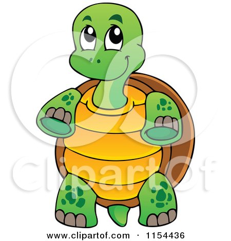 Cartoon of a Cute Standing Turtle - Royalty Free Vector Illustration by visekart