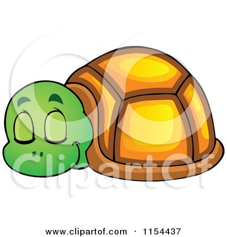 Cartoon of a Cute Sleeping Turtle - Royalty Free Vector Illustration by visekart