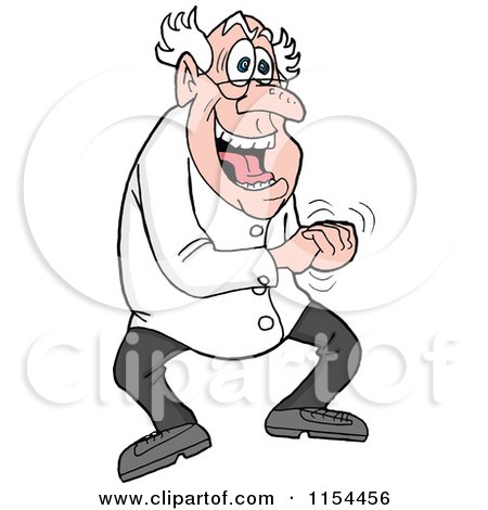 Cartoon of a Laughing Mad Scientist - Royalty Free Vector Illustration by LaffToon