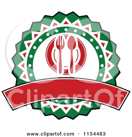 Clipart of an Italian Restaurant Logo - Royalty Free Vector Illustration by Vector Tradition SM