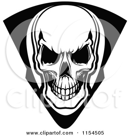 Clipart of a Black and White Skull Emblem - Royalty Free Vector Illustration by Vector Tradition SM