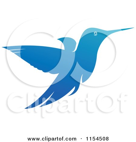 Clipart of a Blue Hummingbird - Royalty Free Vector Illustration by Vector Tradition SM