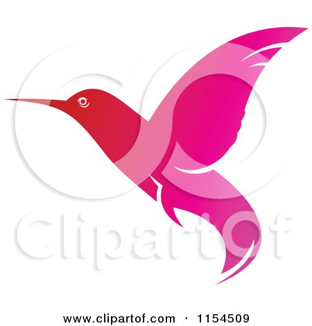 Clipart of a Pink Hummingbird - Royalty Free Vector Illustration by Vector Tradition SM