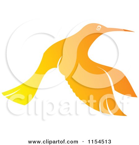 Clipart of an Orange Hummingbird - Royalty Free Vector Illustration by Vector Tradition SM