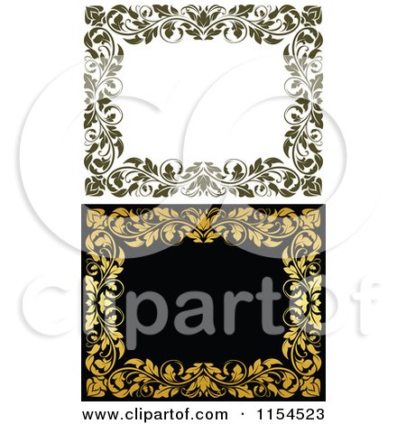 Clipart of Frames of Ornate Vines with Copyspace - Royalty Free Vector Illustration by Vector Tradition SM