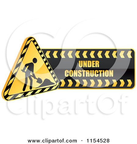 Clipart of a Shiny Yellow Under Construction Icon - Royalty Free Vector Illustration by Vector Tradition SM