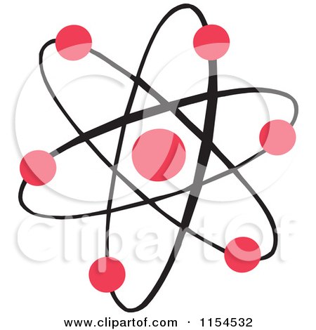 Cartoon of an Atom with Red Dots - Royalty Free Vector Illustration by Johnny Sajem