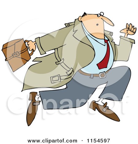 Cartoon of a Businessman Sprinting - Royalty Free Vector Clipart by djart