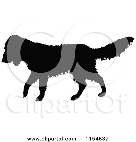 Clipart of a Retro Vintage Silhouetted Dog 2 - Royalty Free Vector Clipart by Prawny Vintage