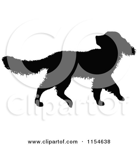Clipart of a Retro Vintage Silhouetted Dog 3 - Royalty Free Vector Clipart by Prawny Vintage