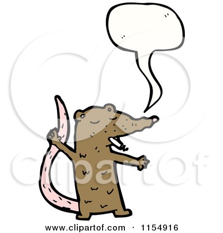 Cartoon of a Talking Rat and Smoking a Cigarette - Royalty Free Vector Illustration by lineartestpilot