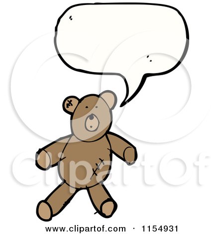 Cartoon of a Talking Teddy Bear - Royalty Free Vector Illustration by lineartestpilot