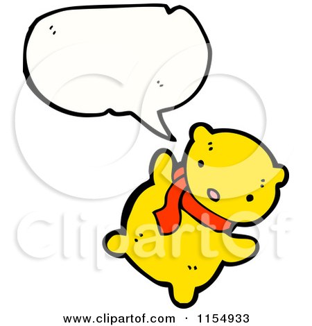 Cartoon of a Talking Yellow Teddy Bear - Royalty Free Vector Illustration by lineartestpilot