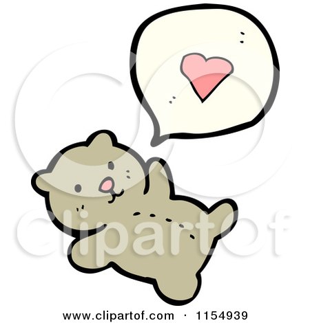 Cartoon of a Teddy Bear Talking About Love - Royalty Free Vector Illustration by lineartestpilot