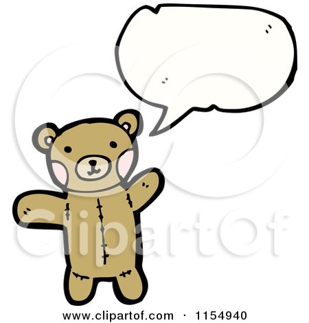 Cartoon of a Talking Teddy Bear - Royalty Free Vector Illustration by lineartestpilot