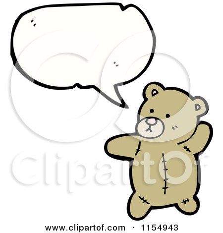 Cartoon of a Talking Teddy Bear - Royalty Free Vector Illustration by lineartestpilot