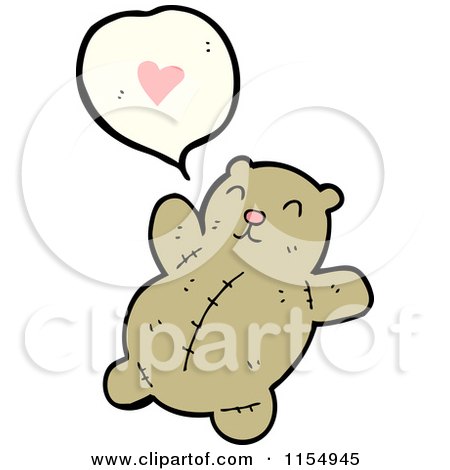 Cartoon of a Teddy Bear Talking About Love - Royalty Free Vector Illustration by lineartestpilot