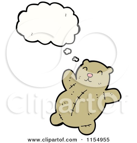 Cartoon of a Thinking Teddy Bear - Royalty Free Vector Illustration by lineartestpilot