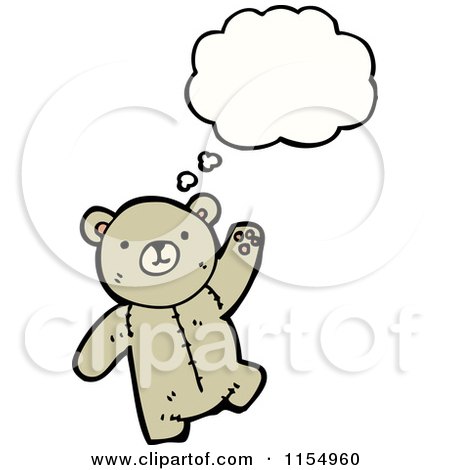 Cartoon of a Thinking Teddy Bear - Royalty Free Vector Illustration by lineartestpilot