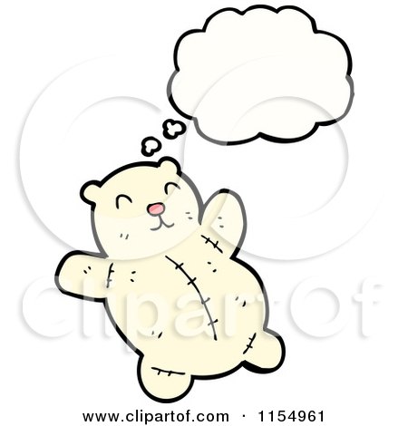 Cartoon of a Thinking Polar Teddy Bear - Royalty Free Vector Illustration by lineartestpilot