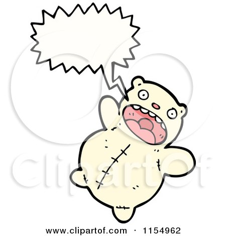 Cartoon of a Talking Polar Teddy Bear - Royalty Free Vector Illustration by lineartestpilot