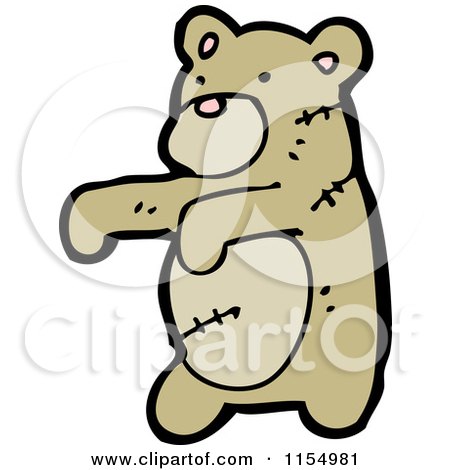 Cartoon of a Zombie Teddy Bear - Royalty Free Vector Illustration by lineartestpilot