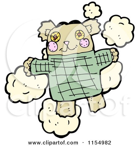 Cartoon of a Teddy Bear in a Sweater - Royalty Free Vector Illustration by lineartestpilot