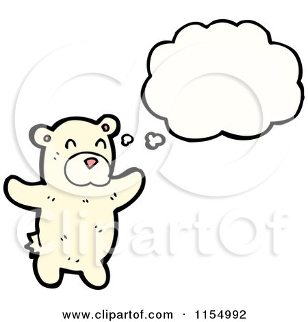 Cartoon of a Thinking Polar Bear - Royalty Free Vector Illustration by lineartestpilot