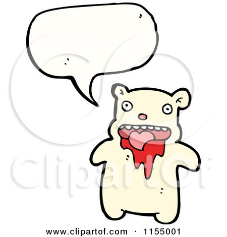 Cartoon of a Talking Bloody Polar Bear - Royalty Free Vector Illustration by lineartestpilot