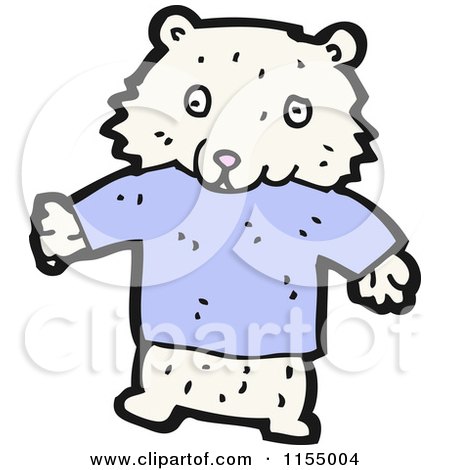 Cartoon of a Polar Bear Wearing a Shirt - Royalty Free Vector Illustration by lineartestpilot