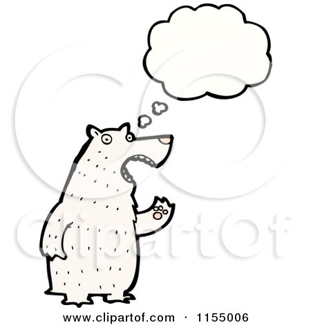 Cartoon of a Thinking Polar Bear - Royalty Free Vector Illustration by lineartestpilot