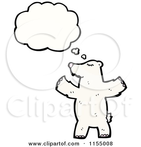 Cartoon of a Thinking Polar Bear - Royalty Free Vector Illustration by lineartestpilot